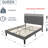 Queen Size Dark Grey Velvet Upholstered Platform Bed with Adjustable Headboard, Modern Bed Frame with Wood Slats, No Box Spring Needed-1428527537-1428527538