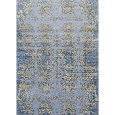 Hand Knotted Damask Area Rug