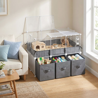 Petit parc pour animaux 35,4 "avec bacs de rangement et doublure