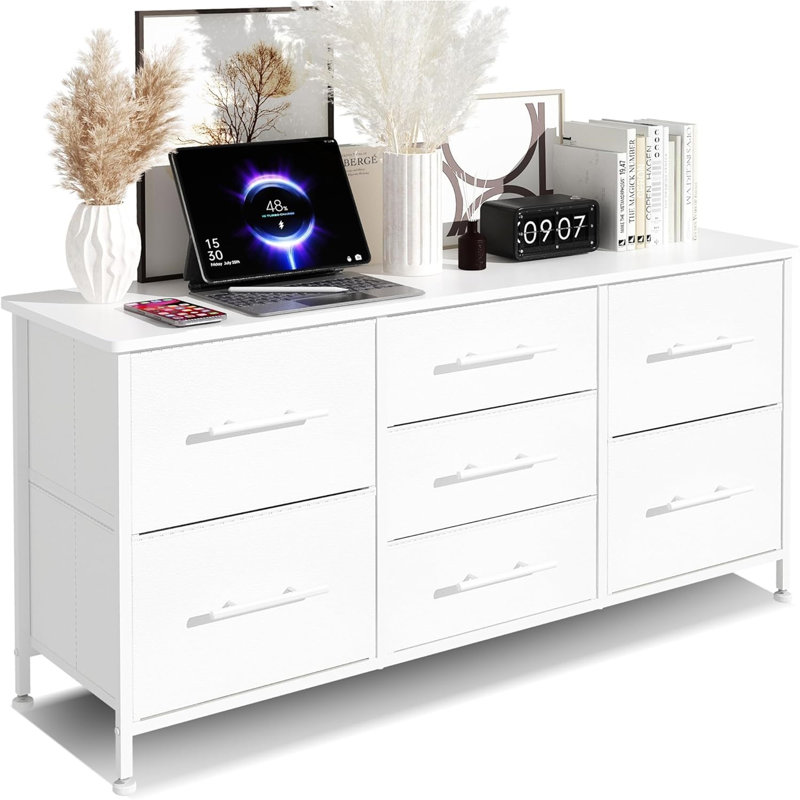 110cm W 7 - Drawer Chest of Drawers, White