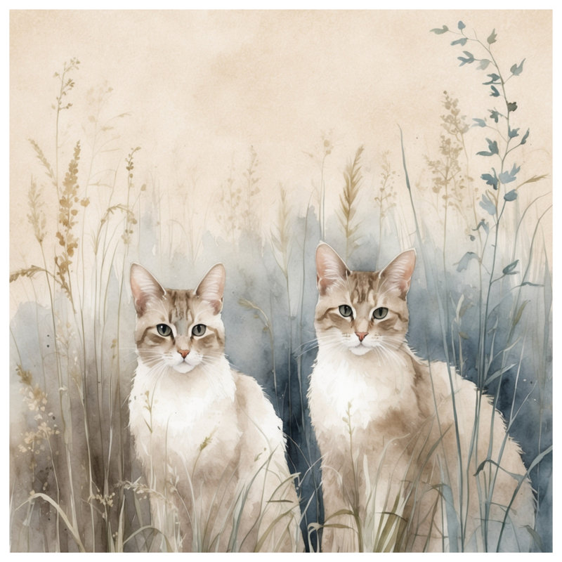Two Cats In Grass Comforter, King