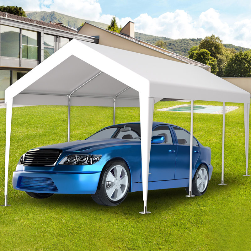 Toile de remplacement pour abri de garage 12 x 20 pi - Housse de protection pour abri de garage imperméable à 76 boucles élastiques
