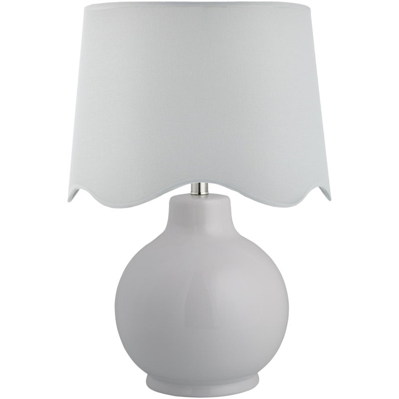 Lampe de table Canvey Maura, Blanc, Blanc, H 22 po x l 15 po x P 15 po