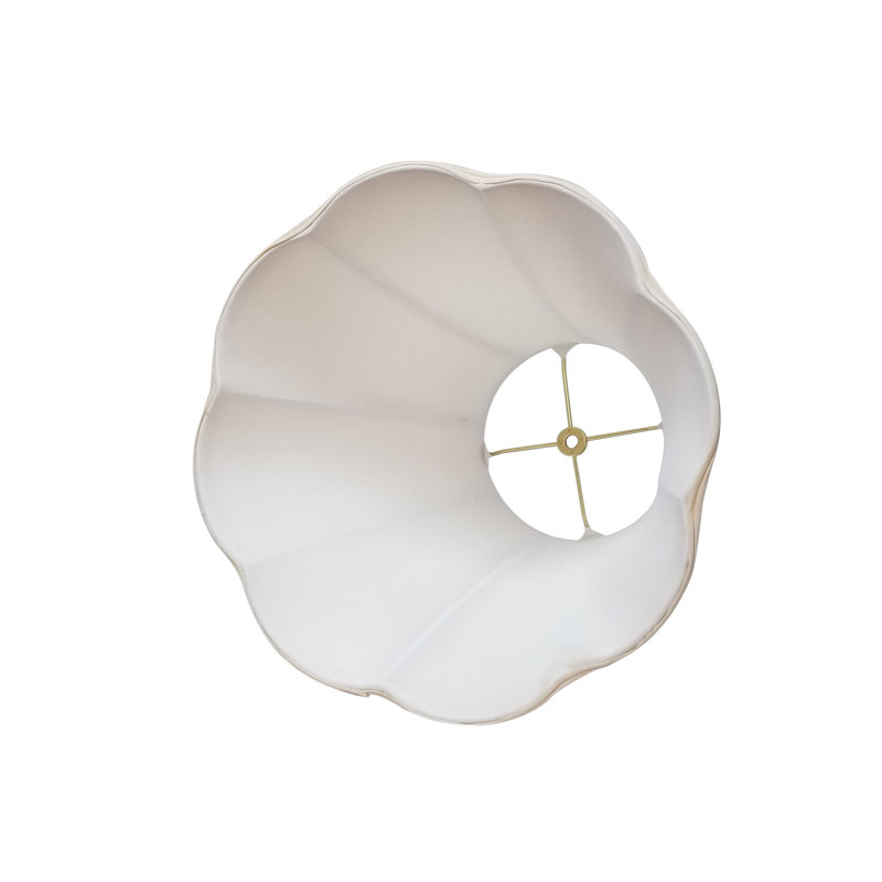 Abat-jour cloche en soie / shantung (araignée), Beige, H 10,25 po x l 12 po x P 12 po