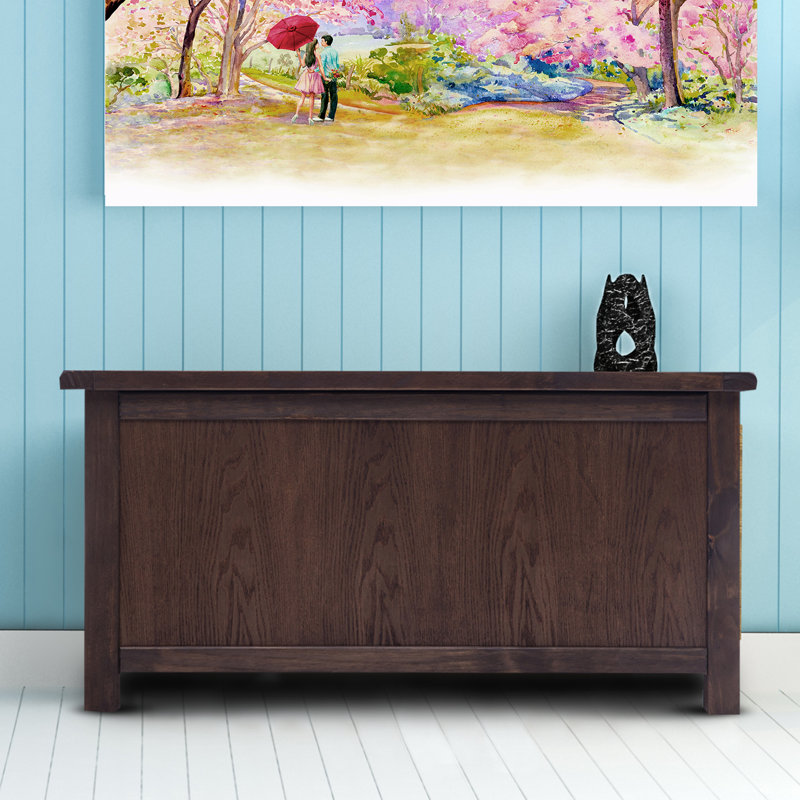 Wood Flip Top Storage Bench, Dark Coffee