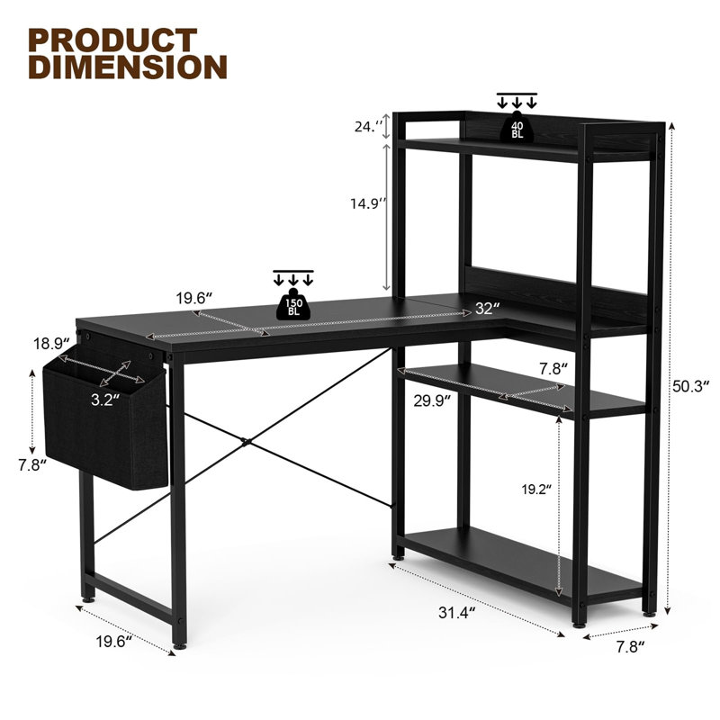 Metal Base Computer Desk