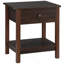 End Table With Drawer, Side Table With Top And Bottom Shelf For Small Spaces, Dark Brown