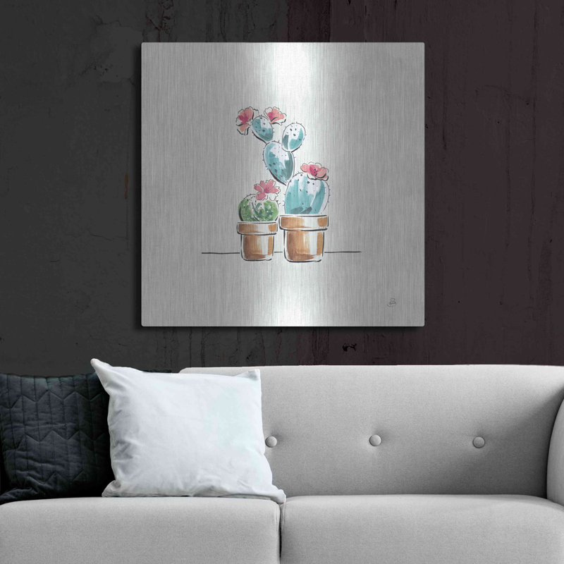 «Desert Bloom V» par Daphne Brissonet, art mural en métal, 12 po x 12 po, H 36 po x l 36 po
