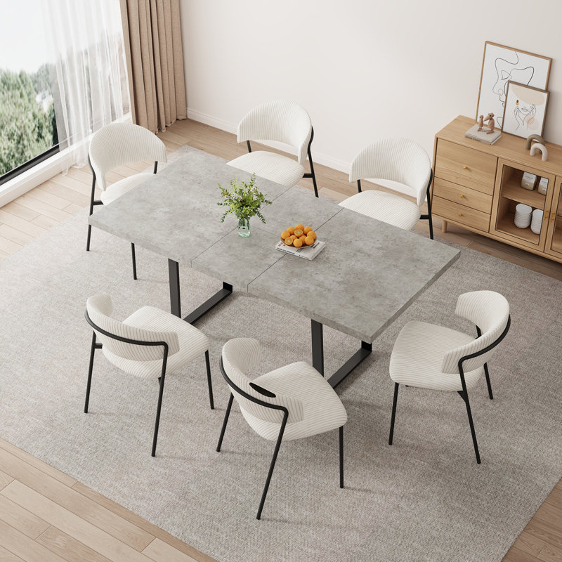 Ensemble de salle à manger Modern Kitchen, table de salle à manger extensible avec chaises rembourrées