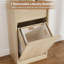 Meuble de rangement basculant de style ferme pour panier à linge - Rangement simple en bois avec tiroir et panier - Organisateur dissimulé pour linge ou poubelle - Utilisation salle de bain et cuisine - Couleur bois naturel, meuble simple