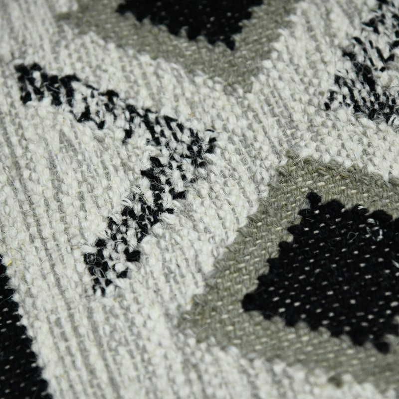 Ivory Gray Handmade Wool 9' x 12' Reversible Flatweave Rug