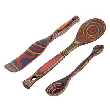 Calphalon Wooden Utensils 3 Piece Slotted Wood Utensil Set