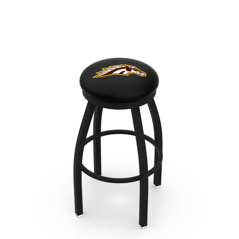 NCAA Swivel 25" Counter Stool, Black Wrinkle, Western Michigan University