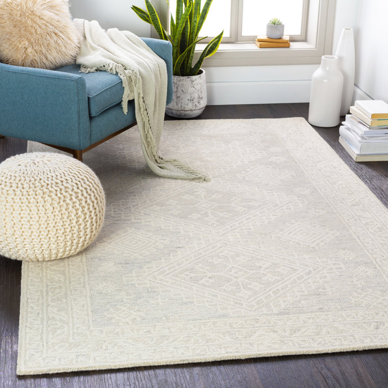 Hand Tufted Wool Abstract Indoor Rug, Rectangle 8' x 10'