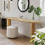 Console 70 po ovale avec placage en chêne blanc massif naturel-123807003