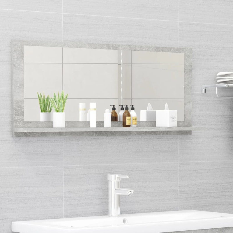 Miroir de salle de bain, Gris béton, 14.6" x 35.4"