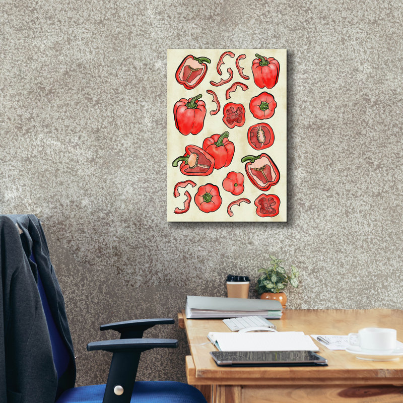  «Red Peppers» par Elizabeth Caldwell, art mural sur toile