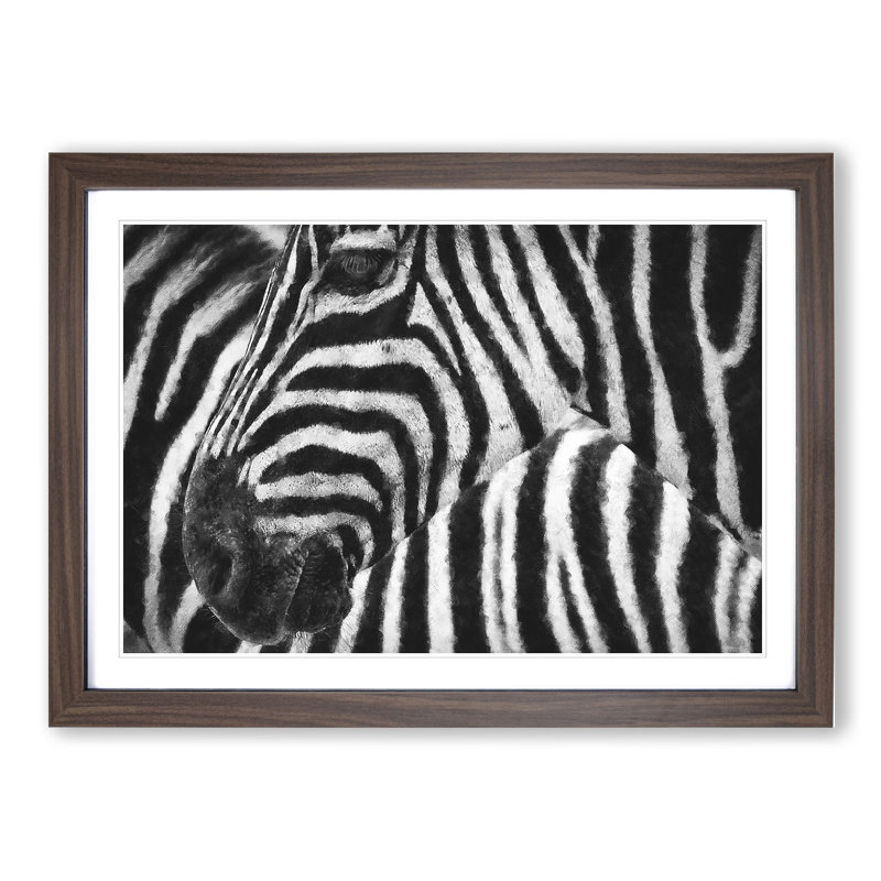Zebra Vol.2 - Picture Frame Painting, 48cm H x 65cm W x 2cm D, Walnut
