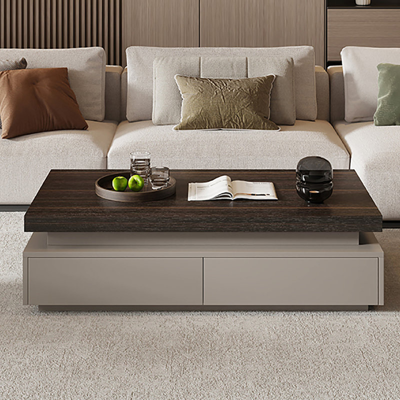 Table basse moderne, simple et créative, Noir, noir, noir, noir, H 16,5 po x L 59,1 po x l 33,5 po