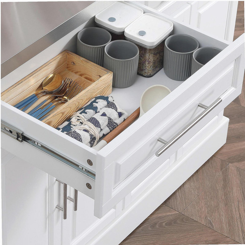 Îlot de cuisine roulant, îlot de cuisine, îlot de cuisine roulant, table d'îlot de cuisine, îlot de cuisine moderne, Blanc