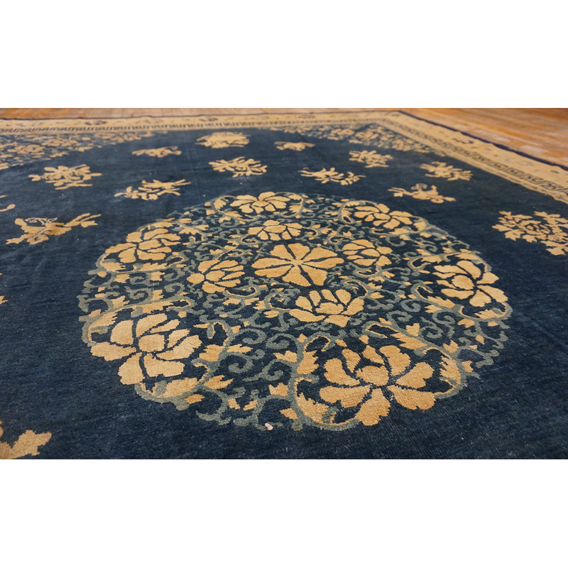 Tapis antique chinois en laine nouée des années 1900