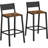 Bar Stools, Set Of 2 Bar Chairs, Tall Bar Stools With Backrest, Industrial In Party Room, Rustic Brown And Black