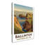 Ballintoy, Northern Ireland - Romantic Coastal Travel Poster Of Cliffs, Cove And Rope Bridge. Giclee Print On Wrapped Canvas. Wall Art, Home Decor - Cities & Towns, Northern Ireland - Wrapped Canvas Print-399078731
