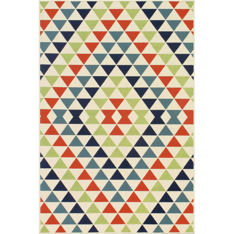 Turnbow Geometric Indoor / Outdoor Rug, Rectangle 5'3" x 7'6"