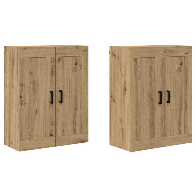  Wall-Mounted Cabinet 2 Pcs Black Oak 69.5 X 34 X 90 Cm, Artisan Oak