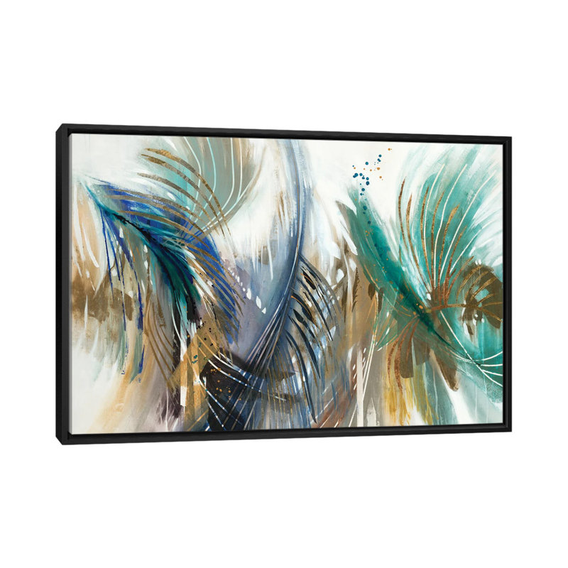 " Solstice " by K. Nari, 18" H x 26" W x 1.5" D, Black Framed Canvas