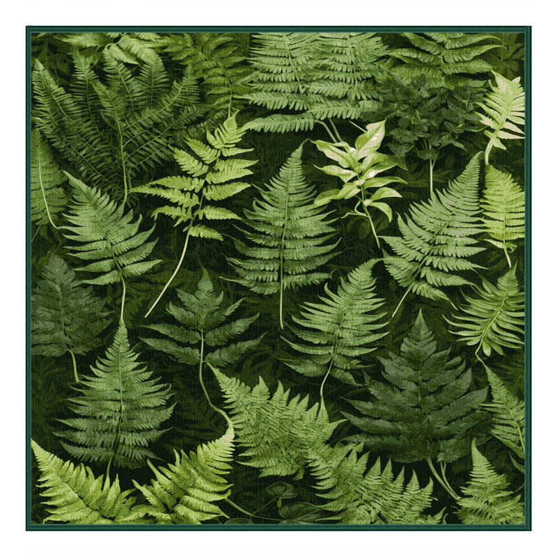 Machine Washable Nature Green Area Rug, Square 8'