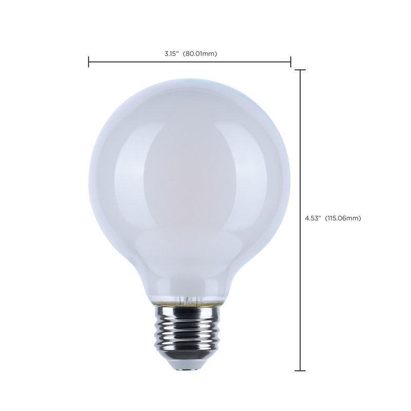 8 Watt LED G25 3000K-2000K Warm Dimming Medium Base White Finish, White