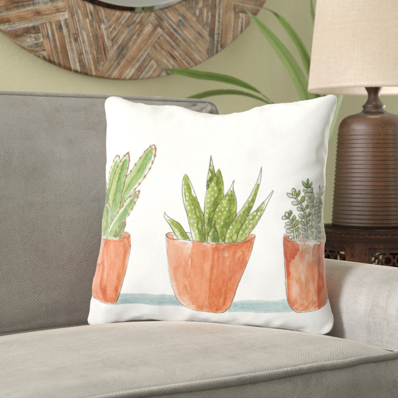 Coussin Bromaard Succulents, Synthétique, Intérieur