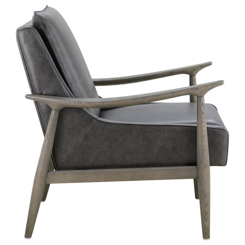 Caigan Abbyton Genuine Leather Accent Chair