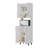 Double Cabinet Kitchen Pantry With Open Storage. White