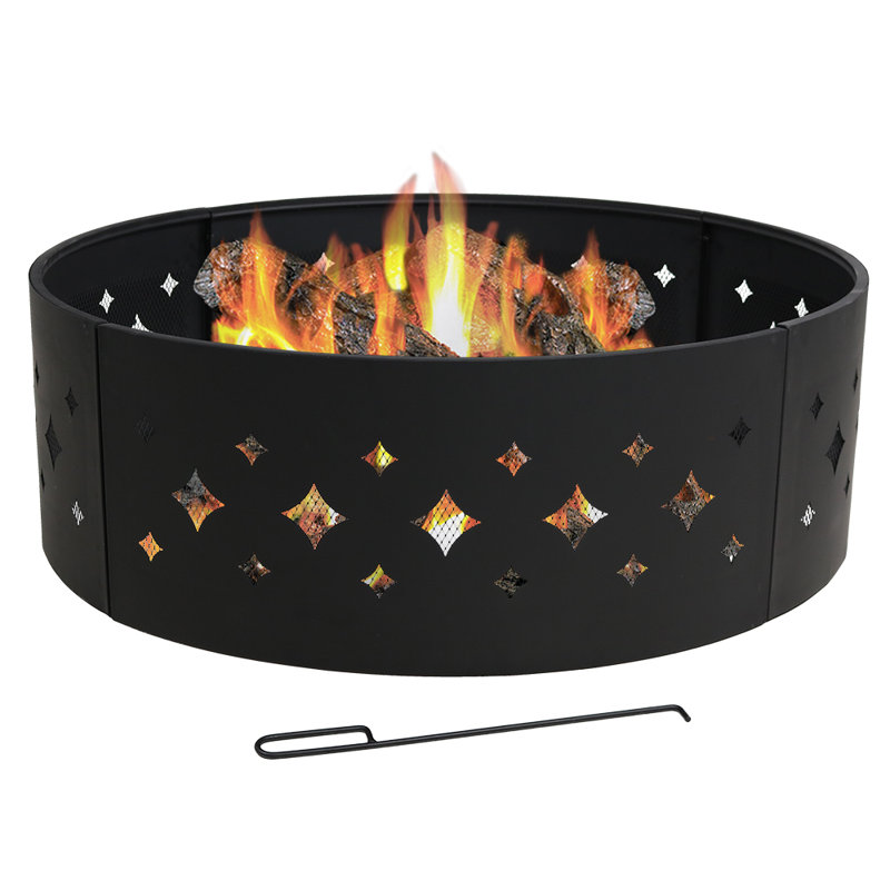 Olin 36" Round Steel Wood-Burning Fire Pit Ring