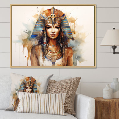 Or et bleu, pharaon, femme égyptienne, beauté III - Égypte, art mural