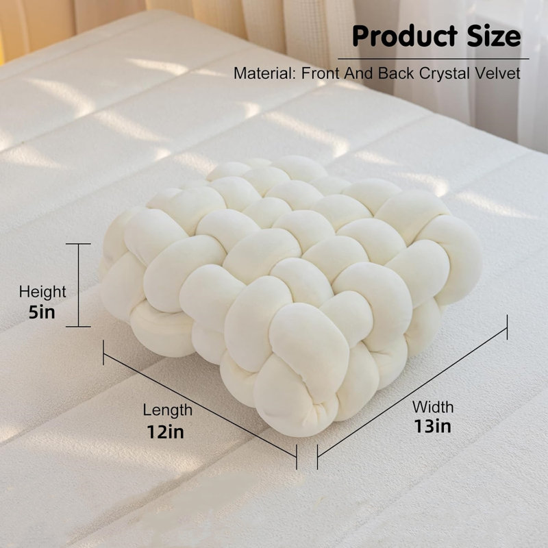 Ensemble de 2 coussins Knot - Coussins décoratifs pour canapé, canapé et lit, coussins décoratifs doux et confortables, Blanc