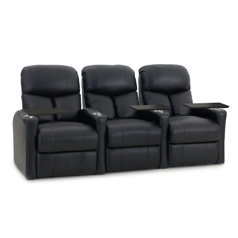 Canapé de cinéma maison (rangée de 3), Manuel, Noir luxe