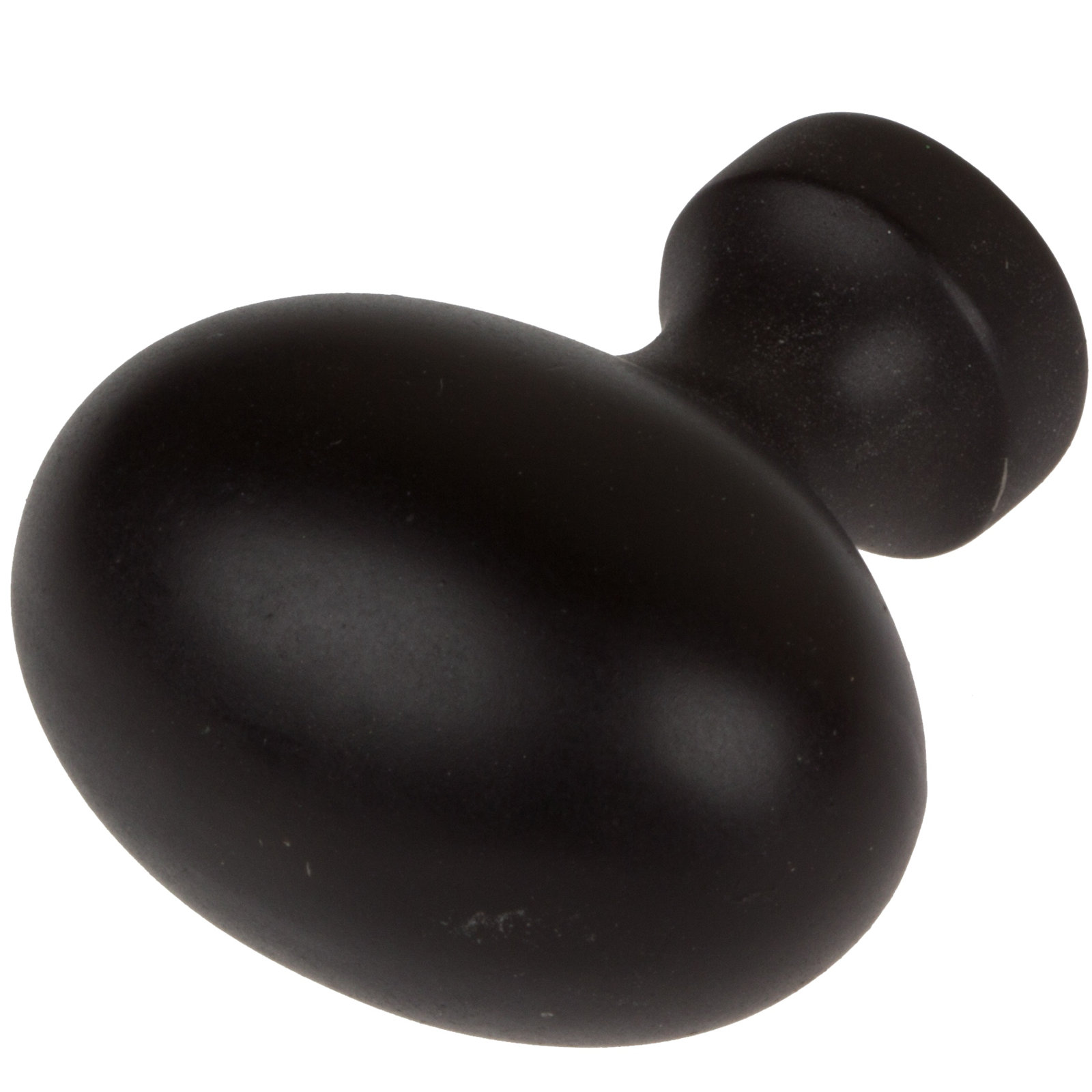 Classic 1 1/8" Length Oval Knob, Matte Black