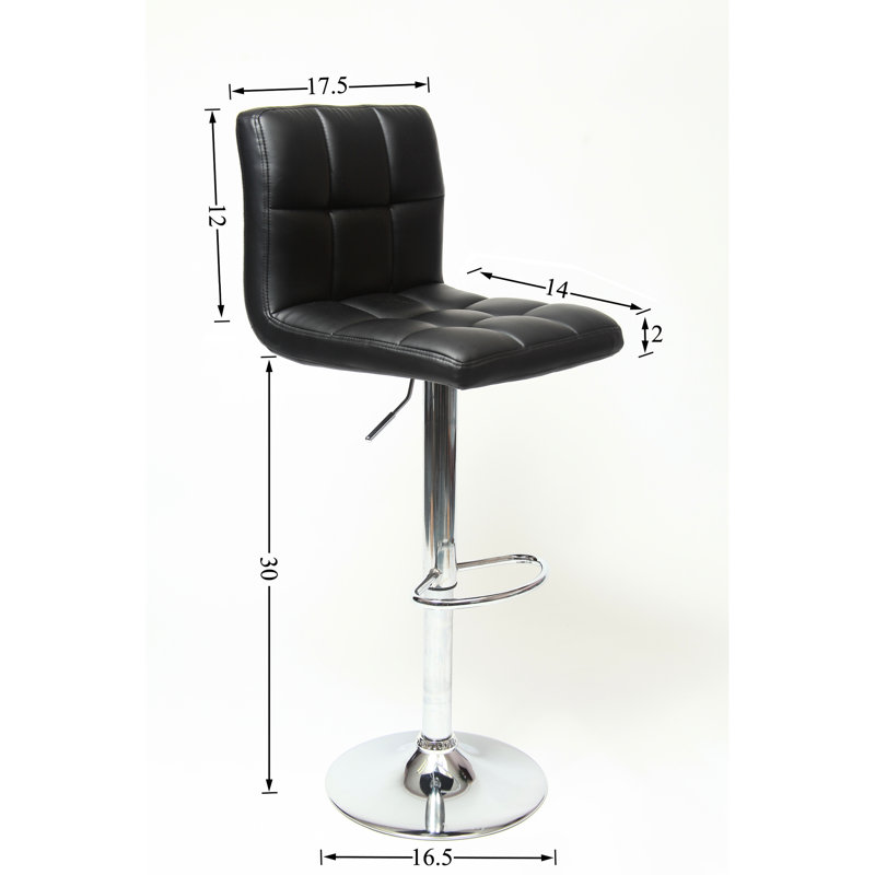 De 2 tabourets de bar réglables en similicuir gris avec base chromée et pivotant à 360 degrés 2 pièces hydraulique - siège, base, rotation, hauteur, mousse