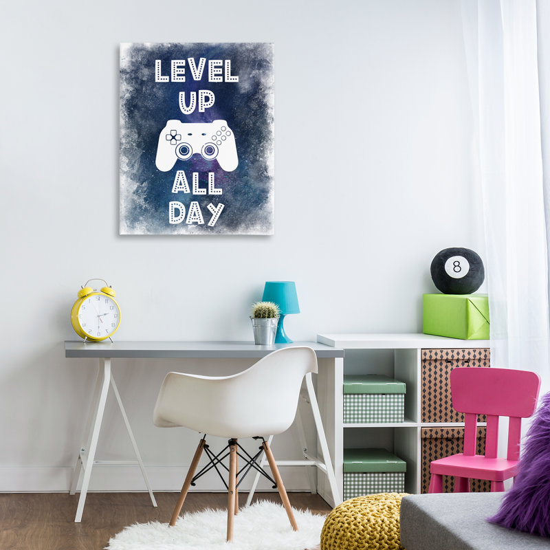 Toile Splash «Level Up All Day», conception par Marcus Prime, H 40 po x l 30 po