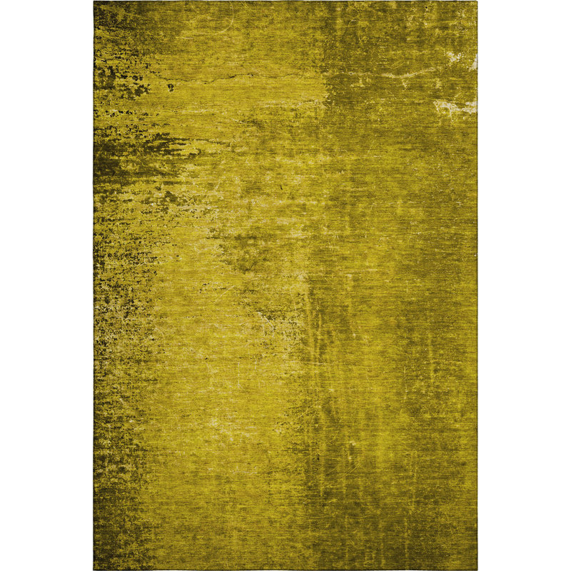 Tapis doré de qualité supérieure lavable à la machine Cerrito AMF554, Rectangle 10 pi x 14 pi