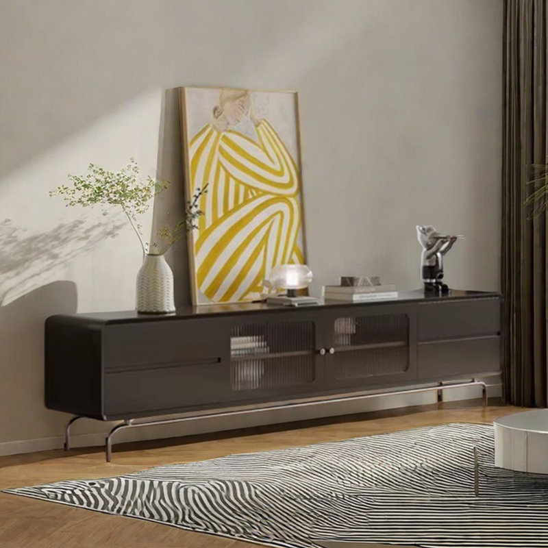 Meuble télé moderne au sens simple, Noir, noir, noir, noir, 78.74"