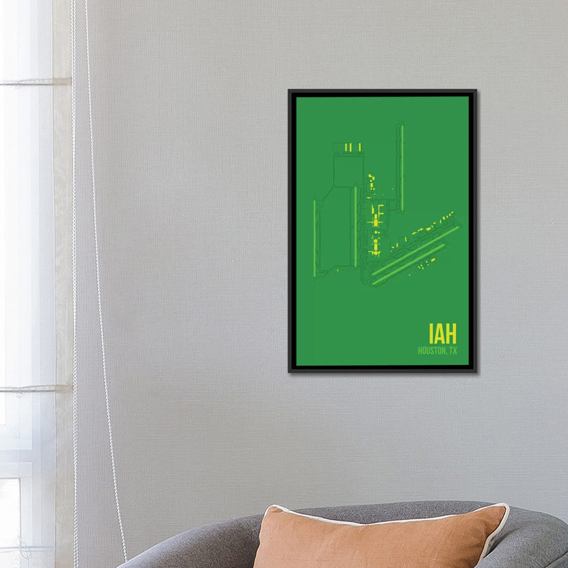 "Schéma de l'aérogare", "Houston (George Bush)", impression sur toile, H 26 po x l 18 po x P 1,5 po, Toile tendue