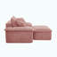 Ensemble de canapé-lit surdimensionné de 47 po et demi avec siège profond et ensemble de repose-pieds mobile à 2 couches, canapé-lit Cloud avec méridienne, canapé-lit modulaire à 1 place pour le salon, non-assemblé en molleton, rose-1391498897