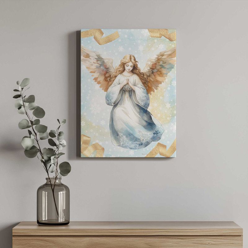 «Christmas Angel» par Nicole DeCamp, reproduction d'art, Toile non encadrée, L 30 x H 40, Ne s’applique pas