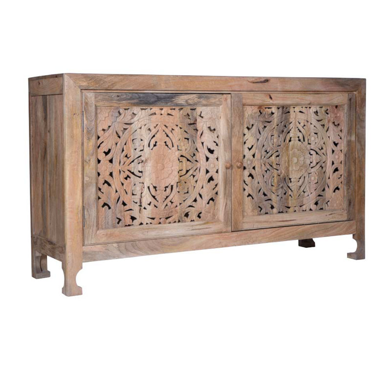 Eilihd 60 " W Mango Solid Wood Sideboard, Light Walnut