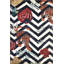 Tapis décoratif noir à motif géométrique tigré à motif zigzag noir-846412670