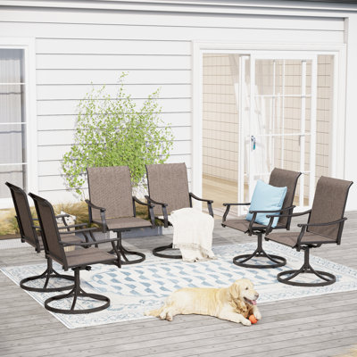6 pièces de chaises de patio pivotantes